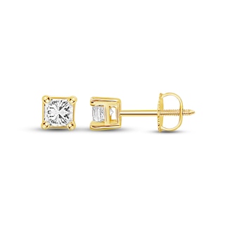 Princess-Cut Certified Diamond Solitaire Stud Earrings 1 ct tw 14K Yellow Gold (I/I1)