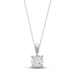 Diamond Necklace 1/3 ct tw Round-cut Sterling Silver 18&quot;