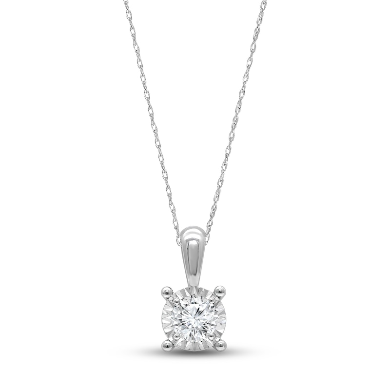Diamond Necklace 1/3 ct tw Round-cut Sterling Silver 18" (J/I3)