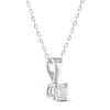 Thumbnail Image 1 of Solitaire Diamond Necklace 1/4 ct tw Round-cut 14K White Gold 18" (I/I2)