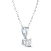 Thumbnail Image 2 of Solitaire Diamond Necklace 1/4 ct tw Round-cut 14K White Gold 18&quot; (I/I2)