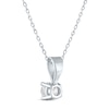 Thumbnail Image 2 of Solitaire Diamond Necklace 1/4 ct tw Round-cut 14K White Gold 18" (I/I2)