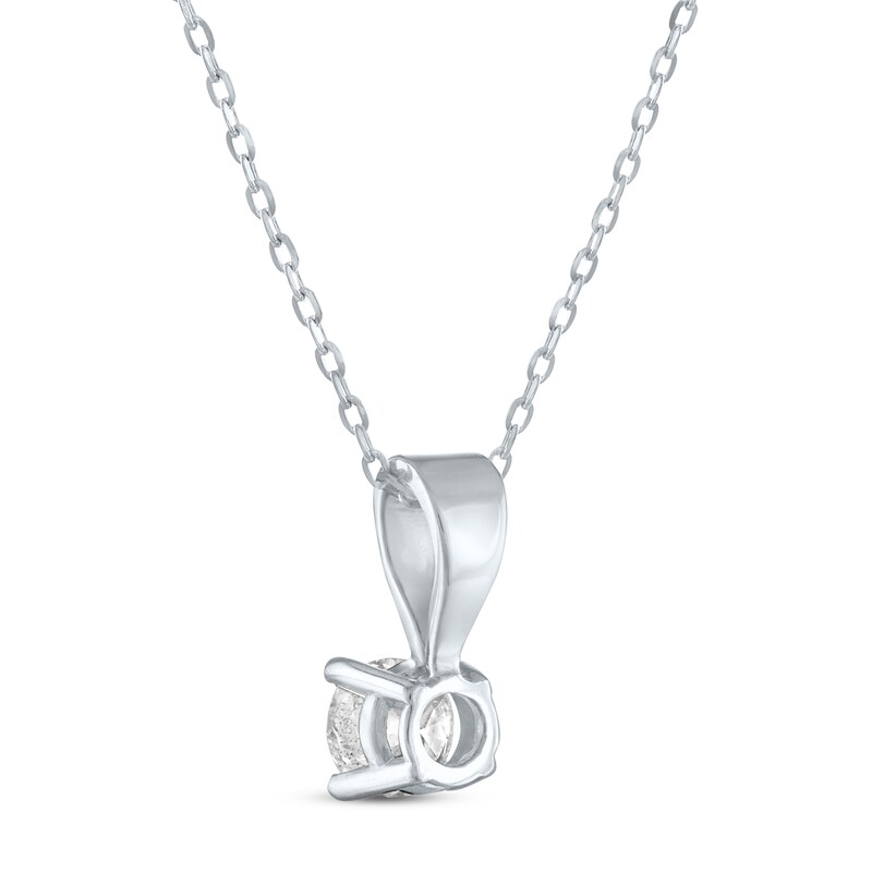 Main Image 3 of Solitaire Diamond Necklace 1/4 ct tw Round-cut 14K White Gold 18&quot; (I/I2)