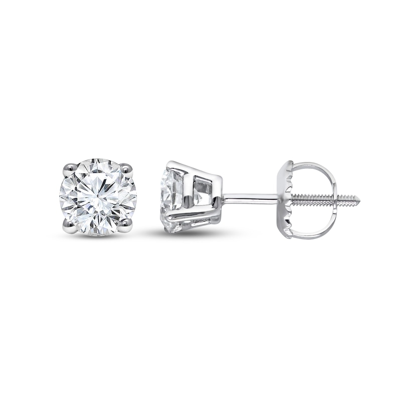 Main Image 1 of KAY Lab-Grown Diamonds Solitaire Stud Earrings 3/4 ct tw 10K White Gold (I/SI2)