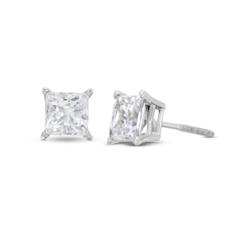 KAY Lab-Grown Diamonds Princess-Cut Solitaire Stud Earrings 2 ct tw 14K White Gold (F/SI2)