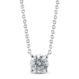 KAY Lab-Grown Diamonds Solitaire Diamond Necklace 1 ct tw Round-cut 14K White Gold 19" (F/VS2)