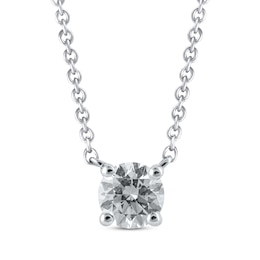 KAY Lab-Grown Diamonds Solitaire Diamond Necklace 1/2 ct tw Round-cut 14K White Gold 19" (F/VS2)
