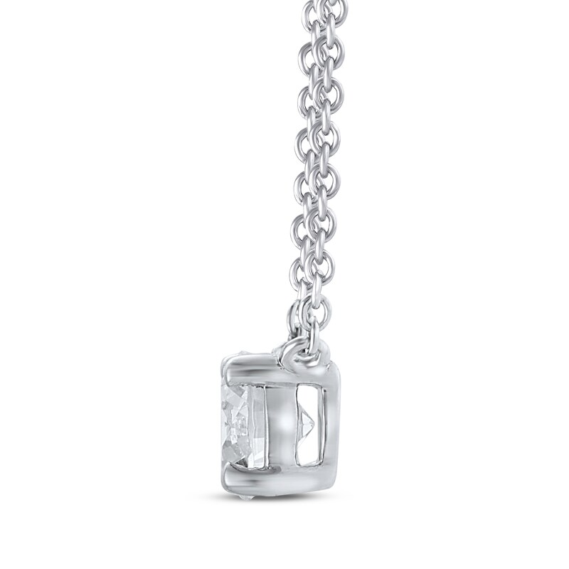 Main Image 2 of KAY Lab-Grown Diamonds Solitaire Diamond Necklace 1/2 ct tw Round-cut 14K White Gold 19" (F/VS2)