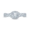 Thumbnail Image 2 of Diamond Twist Engagement Ring 1/2 ct tw Round-cut 10K White Gold