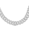 Thumbnail Image 1 of Men's Diamond Angled Curb Chain Necklace 7-1/2 ct tw 10K White Gold 20&quot;