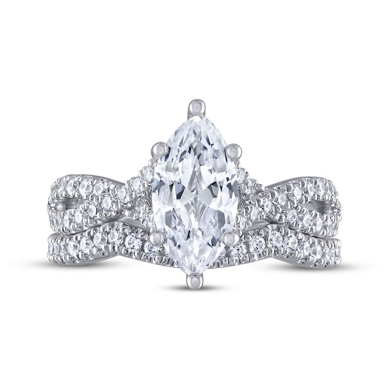 THE LEO Legacy Lab-Created Diamond Marquise-Cut Bridal Set 2 ct tw 14K White Gold