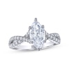THE LEO Legacy Lab-Created Diamond Marquise-Cut Twist Shank Engagement Ring 1-7/8 ct tw 14K White Gold