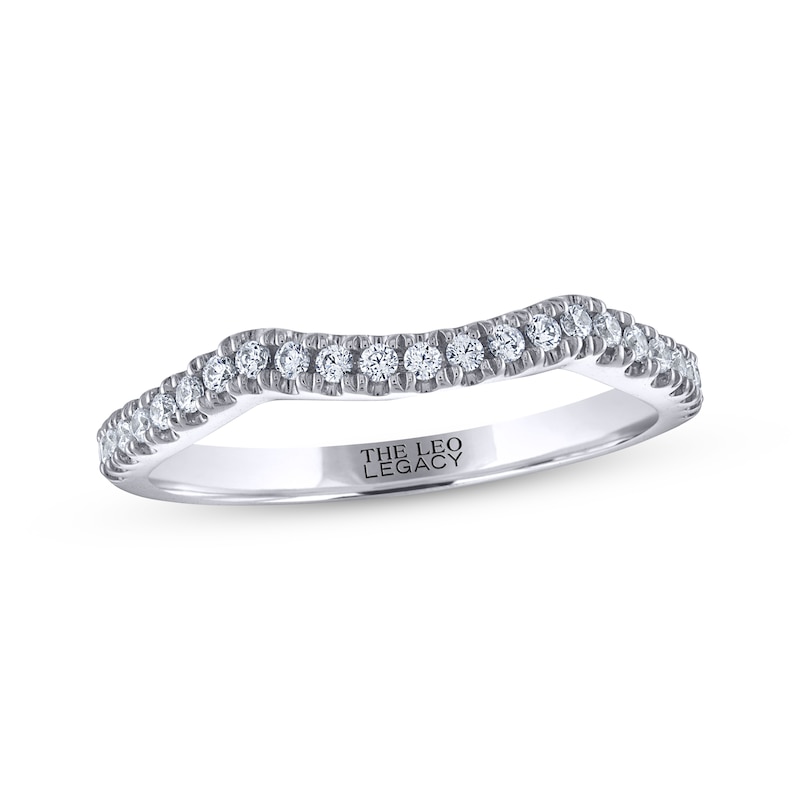 Main Image 1 of THE LEO Legacy Lab-Grown Diamond Contour Wedding Band 1/4 ct tw 14K White Gold