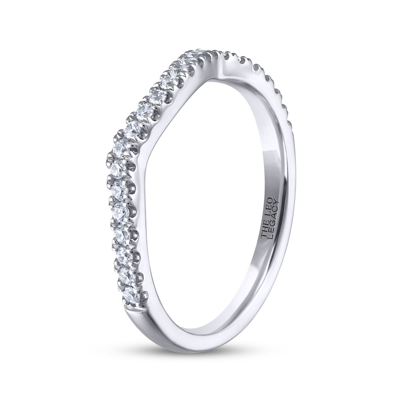 THE LEO Legacy Lab-Created Diamond Contour Wedding Band 1/4 ct tw 14K White Gold