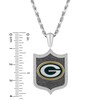 True Fans Green Bay Packers 1/5 CT. T.W. Diamond and Enamel Reversible Shield Necklace in Sterling Silver