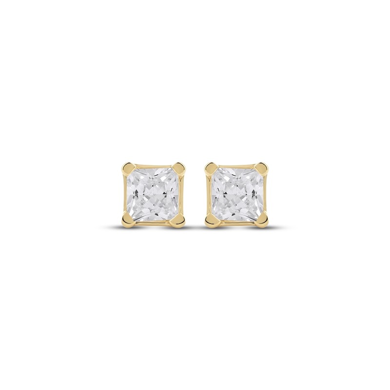 Lab-Created Diamonds by KAY Princess-Cut Solitaire Stud Earrings 1/2 ct ...