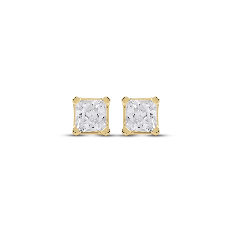 Lab-Created Diamonds by KAY Princess-Cut Solitaire Stud Earrings 1/2 ct tw 14K Yellow Gold (F/SI2)