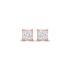 Thumbnail Image 1 of Lab-Created Diamonds by KAY Princess-Cut Solitaire Stud Earrings 1/2 ct tw 14K Rose Gold (F/SI2)