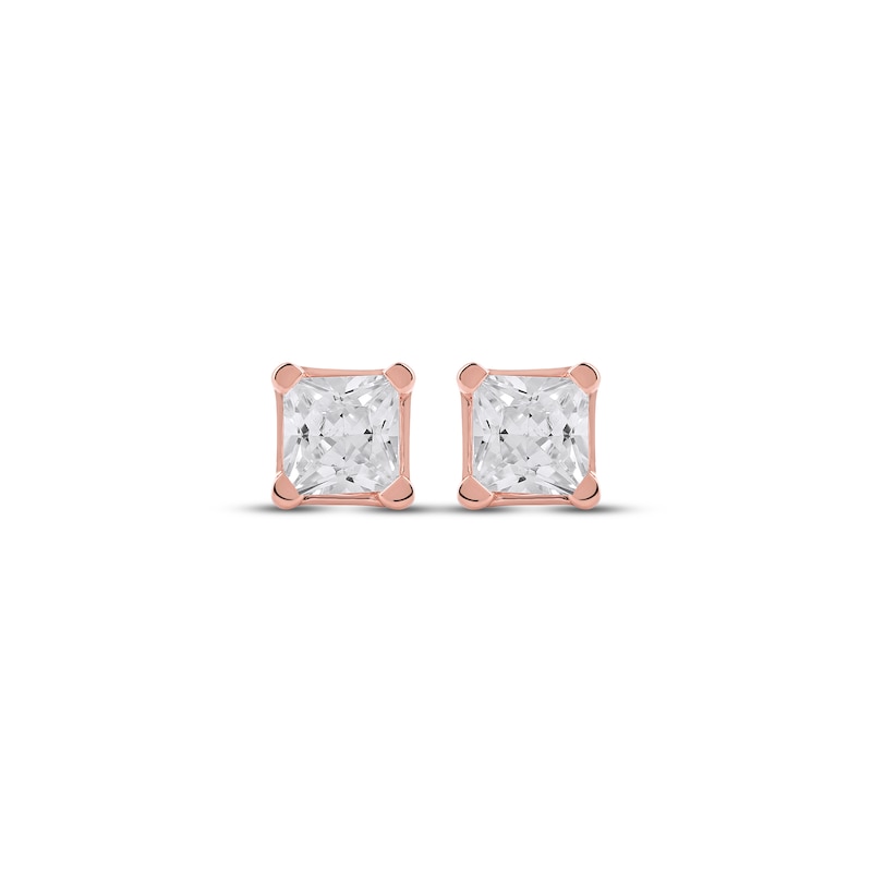 Lab-Created Diamonds by KAY Princess-Cut Solitaire Stud Earrings 1/2 ct tw 14K Rose Gold (F/SI2)