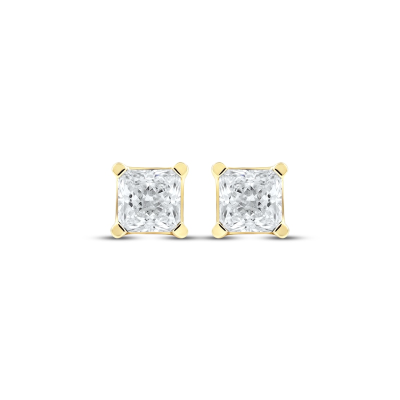 Lab-Created Diamonds by KAY Princess-Cut Solitaire Stud Earrings 3/4 ct tw 14K Yellow Gold (F/SI2)