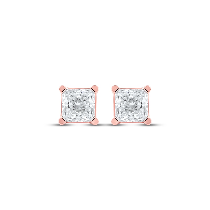 Lab-Created Diamonds by KAY Princess-Cut Solitaire Stud Earrings 3/4 ct tw 14K Rose Gold (F/SI2)