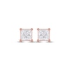 Thumbnail Image 1 of Lab-Created Diamonds by KAY Princess-Cut Solitaire Stud Earrings 1 ct tw 14K Rose Gold (F/SI2)