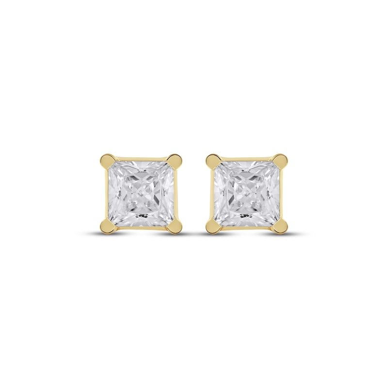 Lab-Created Diamonds by KAY Princess-Cut Solitaire Stud Earrings 1-1/2 ct tw 14K Yellow Gold (F/SI2)