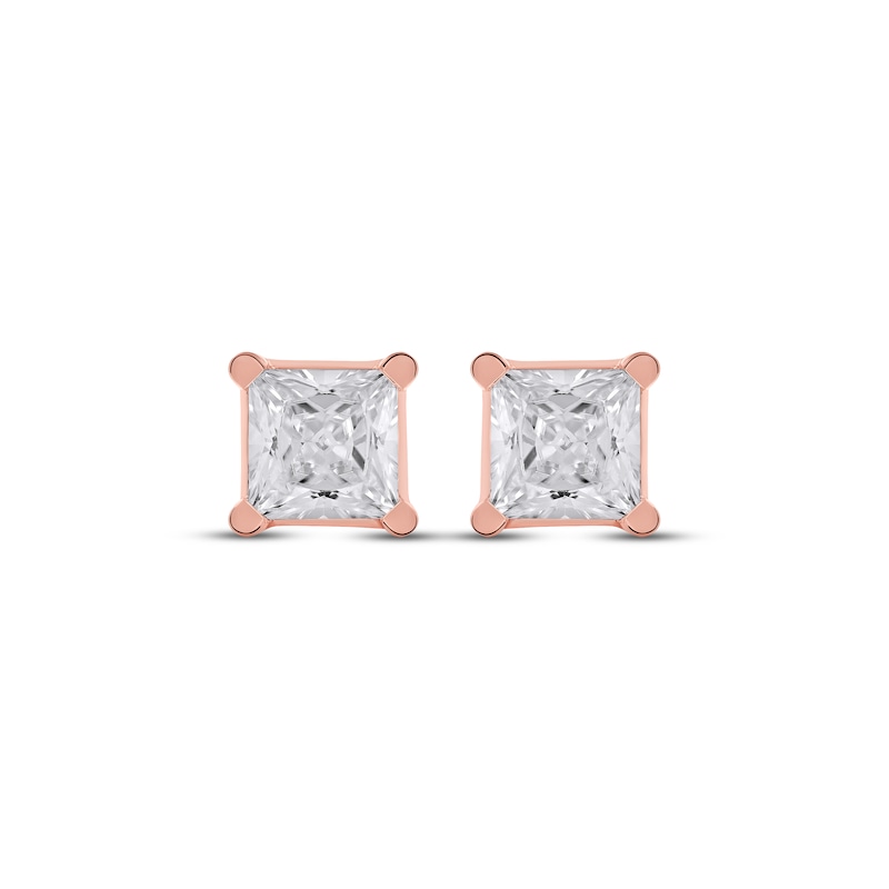 Lab-Created Diamonds by KAY Princess-Cut Solitaire Stud Earrings 1-1/2 ct tw 14K Rose Gold (F/SI2)