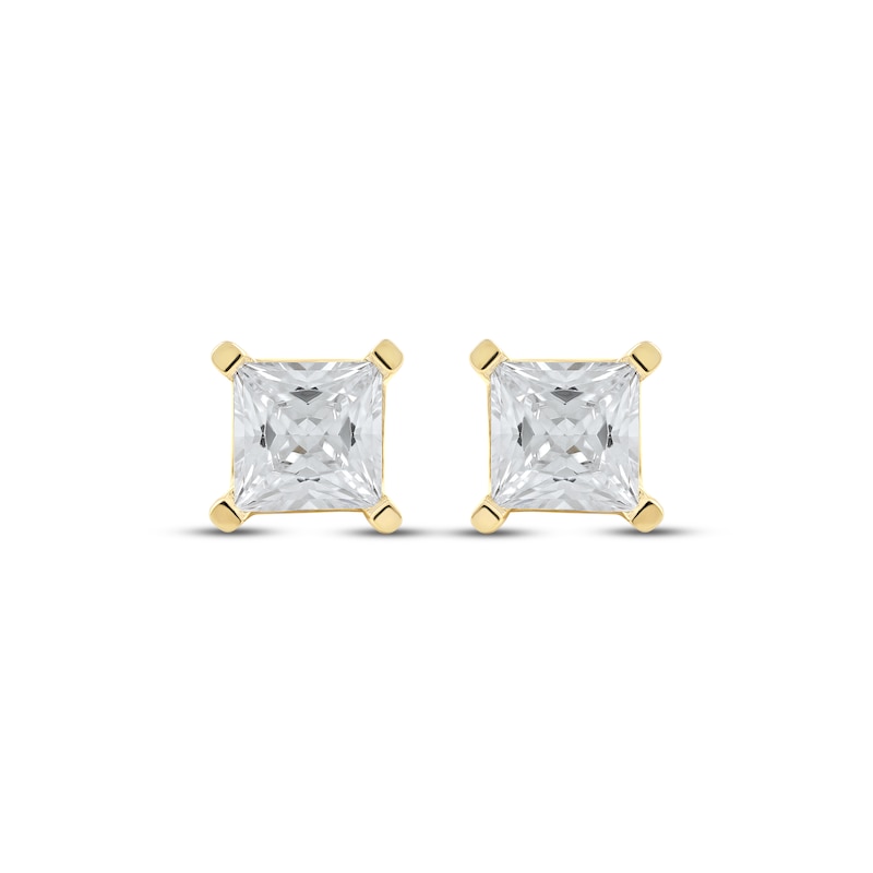 Lab-Created Diamonds by KAY Princess-Cut Solitaire Stud Earrings 2 ct tw 14K Yellow Gold (F/SI2)