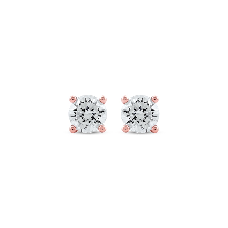 Lab-Created Diamonds by KAY Round-Cut Solitaire Stud Earrings 3/4 ct tw 14K Rose Gold (F/SI2)