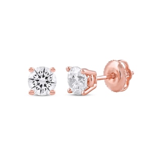 KAY Lab-Grown Diamonds Round-Cut Solitaire Stud Earrings 1 ct tw 14K Rose Gold (F/SI2)