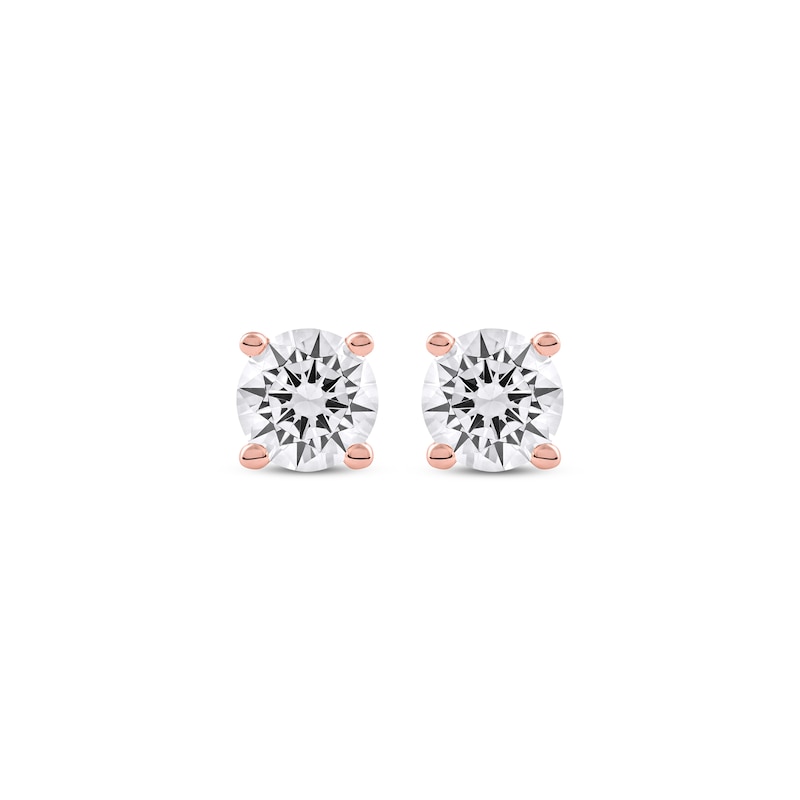 Main Image 2 of KAY Lab-Grown Diamonds Round-Cut Solitaire Stud Earrings 1 ct tw 14K Rose Gold (F/SI2)