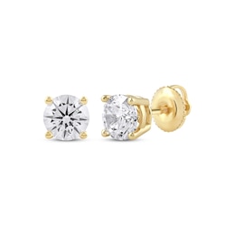 KAY Lab-Grown Diamonds Round-Cut Solitaire Stud Earrings 1-1/2 ct tw 14K Yellow Gold (F/SI2)