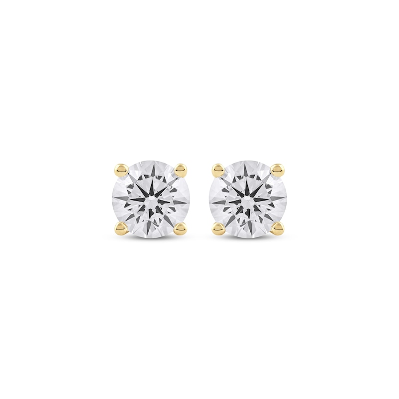 Main Image 2 of KAY Lab-Grown Diamonds Round-Cut Solitaire Stud Earrings 1-1/2 ct tw 14K Yellow Gold (F/SI2)