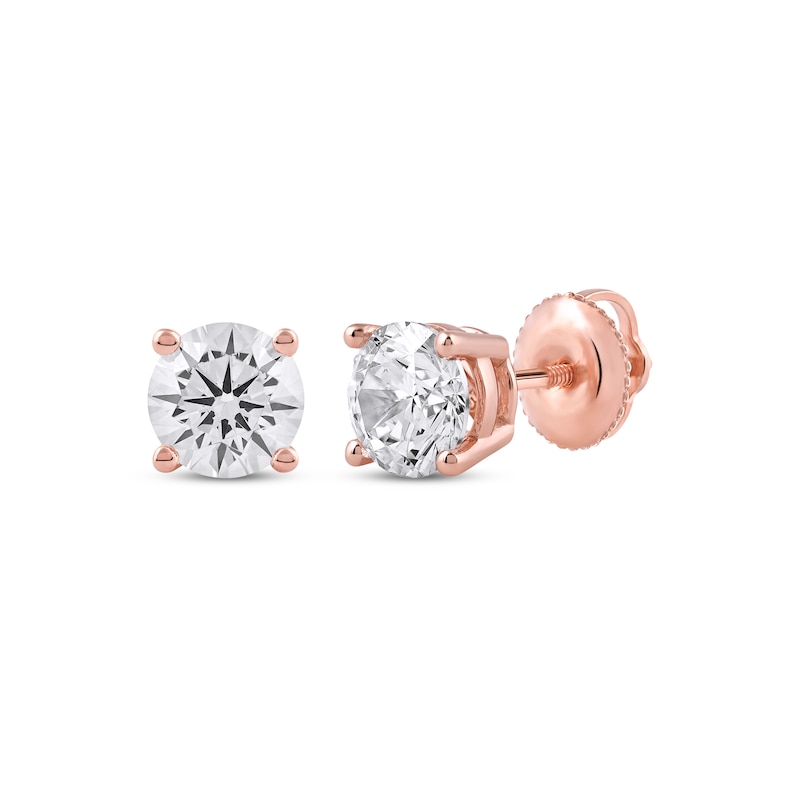 Lab-Created Diamonds by KAY Round-Cut Solitaire Stud Earrings 1-1/2 ct tw 14K Rose Gold (F/SI2)