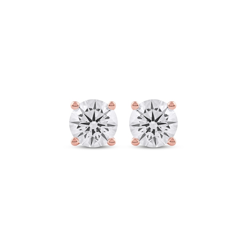 Main Image 2 of KAY Lab-Grown Diamonds Round-Cut Solitaire Stud Earrings 1-1/2 ct tw 14K Rose Gold (F/SI2)