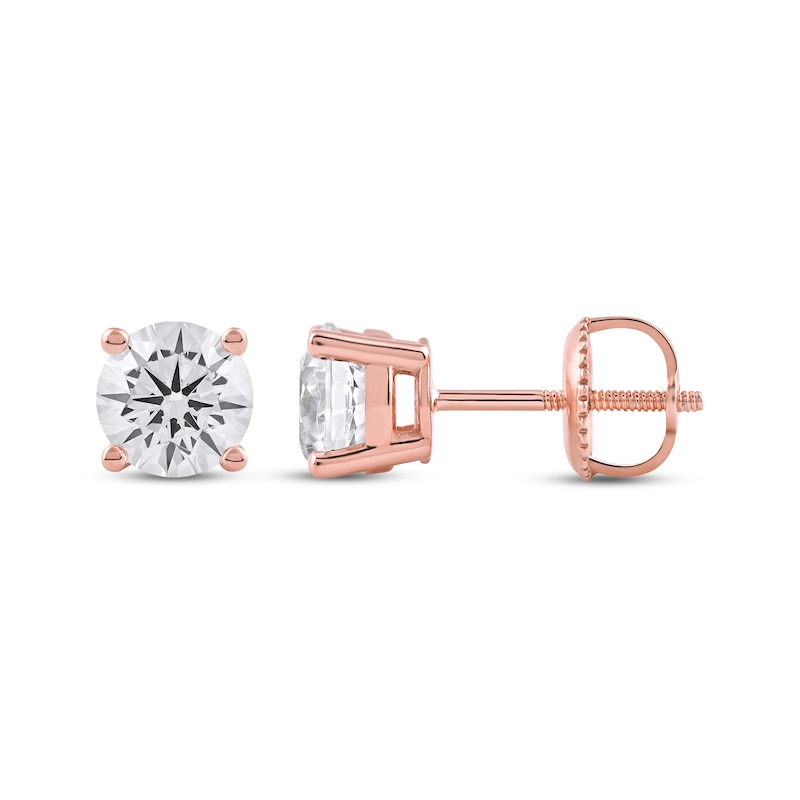 Lab-Created Diamonds by KAY Round-Cut Solitaire Stud Earrings 1-1/2 ct tw 14K Rose Gold (F/SI2)