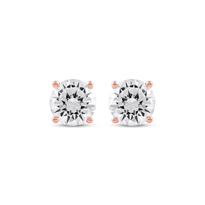 Lab-Created Diamonds by KAY Round-Cut Solitaire Stud Earrings 2 ct tw 14K Rose Gold (F/SI2)