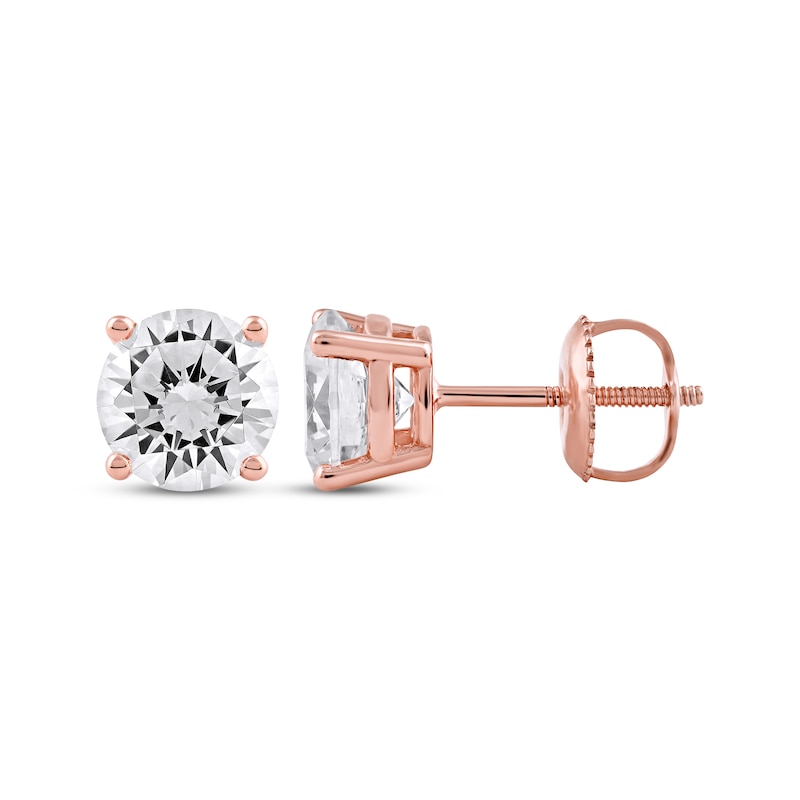Lab-Created Diamonds by KAY Round-Cut Solitaire Stud Earrings 2 ct tw 14K Rose Gold (F/SI2)