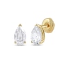 Thumbnail Image 0 of Lab-Created Diamonds by KAY Pear-Shaped Solitaire Stud Earrings 1 ct tw 14K Yellow Gold (F/SI2)
