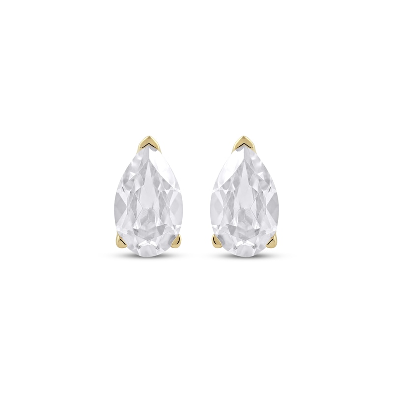 Lab-Created Diamonds by KAY Pear-Shaped Solitaire Stud Earrings 1 ct tw 14K Yellow Gold (F/SI2)