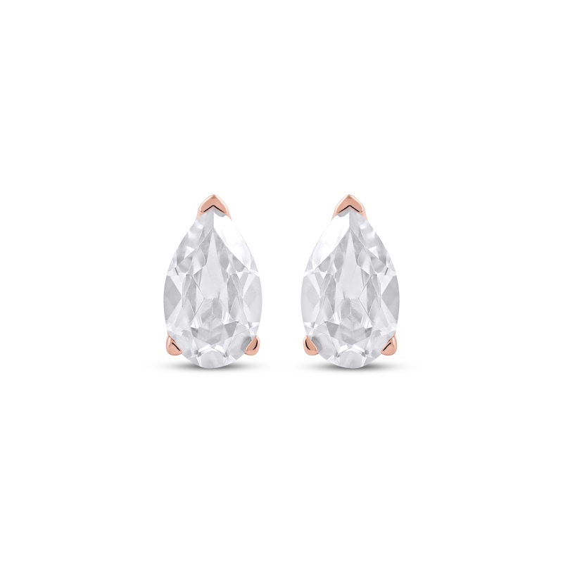 Lab-Created Diamonds by KAY Pear-Shaped Solitaire Stud Earrings 1 ct tw 14K Rose Gold (F/SI2)
