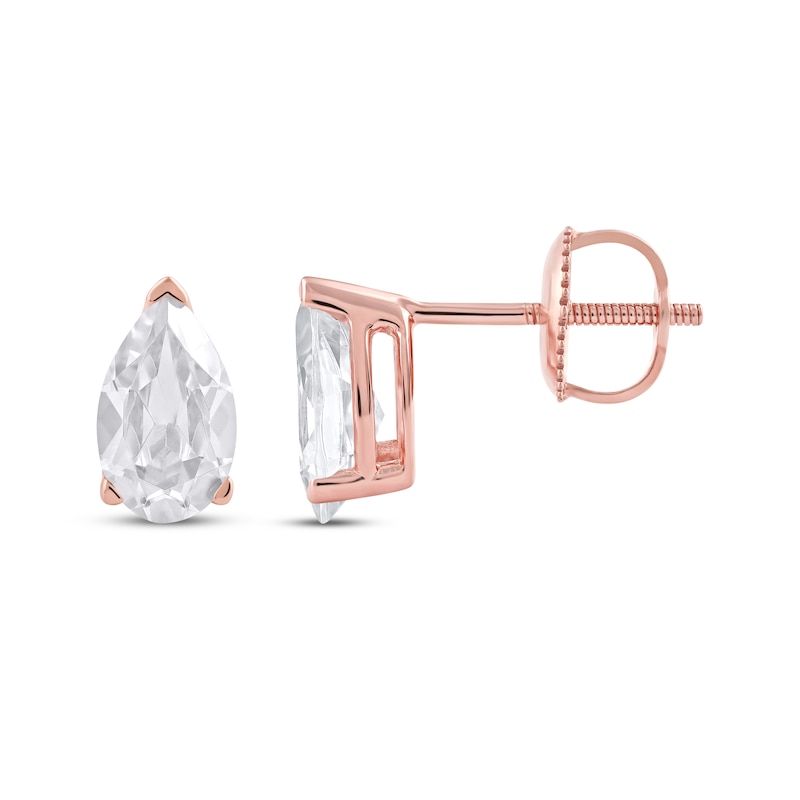 Lab-Created Diamonds by KAY Pear-Shaped Solitaire Stud Earrings 1 ct tw 14K Rose Gold (F/SI2)