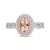 Thumbnail Image 3 of Neil Lane Oval-Cut Morganite & Diamond Halo Engagement Ring 3/8 ct tw 14K Two-Tone Gold