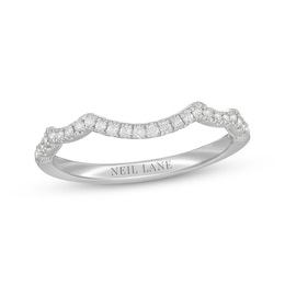 Neil Lane Diamond Contoured Wedding Band 1/5 ct tw 14K White Gold