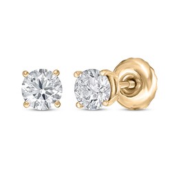 Lab-Created Diamonds by KAY Round-Cut Solitaire Stud Earrings 1/2 ct tw 14K Yellow Gold