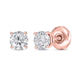 Lab-Created Diamonds by KAY Round-Cut Solitaire Stud Earrings 1/2 ct tw 14K Rose Gold