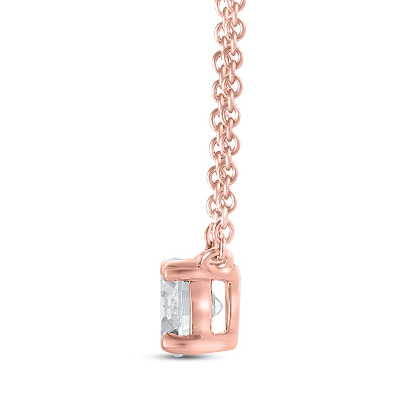 Lab-Created Diamonds by KAY Round-Cut Solitaire Necklace 1/2 ct tw 14K Rose Gold 19"