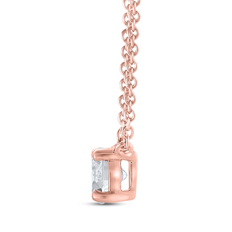 Main Image 2 of Lab-Grown Diamonds by KAY Round-Cut Solitaire Necklace 1/2 ct tw 14K Rose Gold 19&quot;