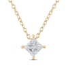 Thumbnail Image 0 of Lab-Created Diamonds by KAY Princess-Cut Solitaire Necklace 1/2 ct tw 14K Yellow Gold 19"